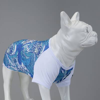 Blue Flowers Dog Tshirt - 1