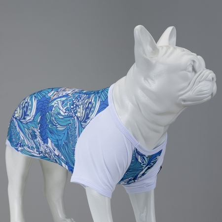 Lindodogs - Blue Flowers Küçük, Orta ve Büyük Irk Köpek Tshirt